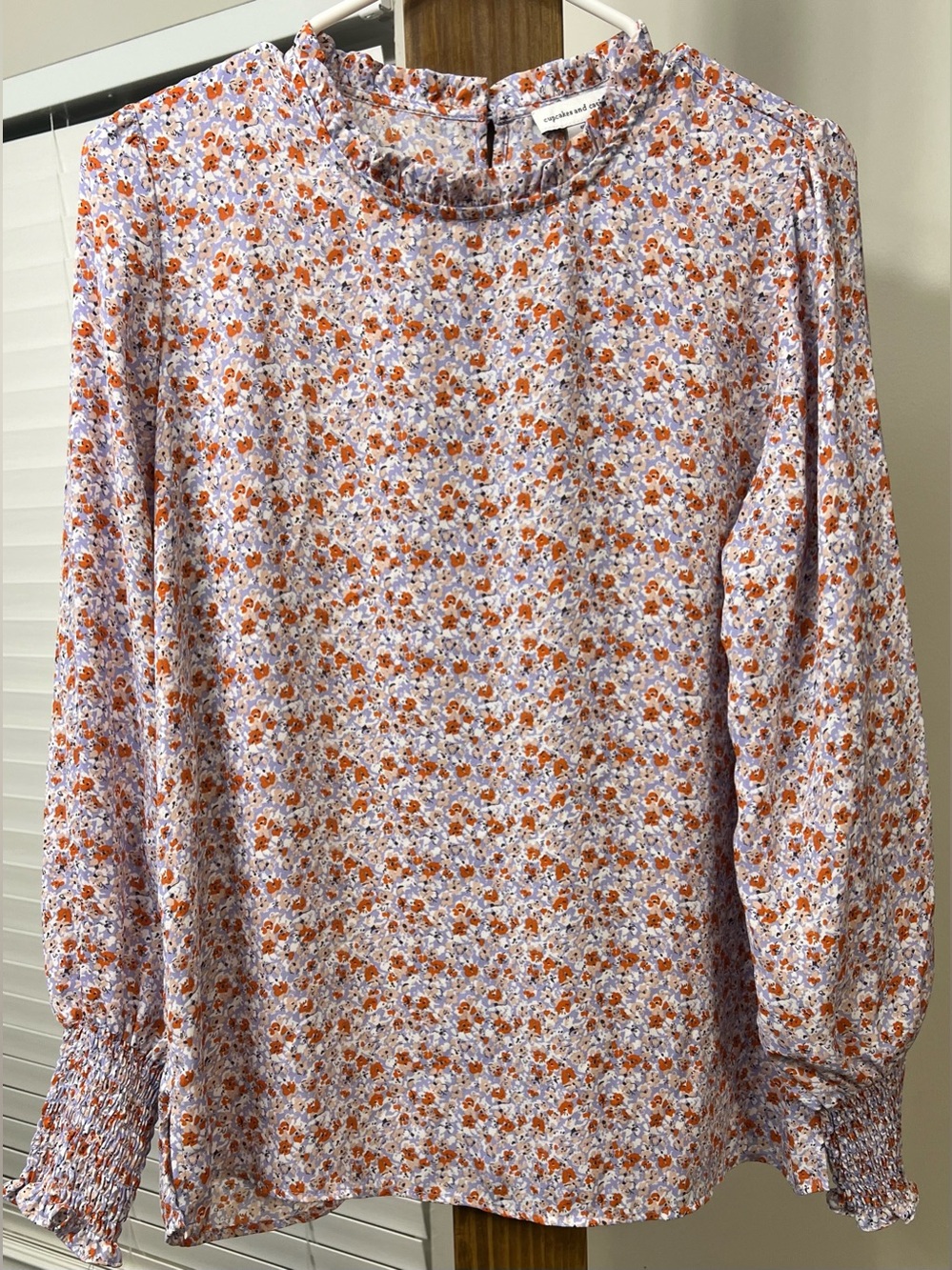 Cupcakes and cashmere Floral Long-Sleeve Blouse
